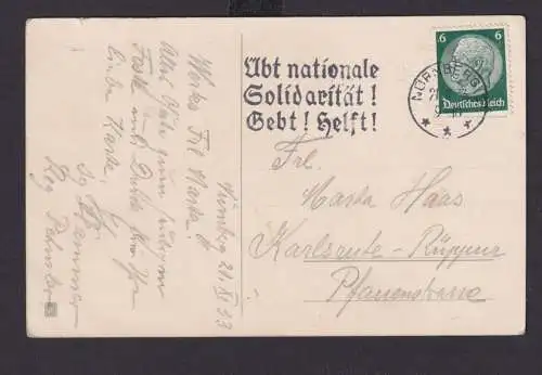 Nürnberg Bayern Deutsches Reich Drittes Reich Ansichtskarte SST Übt