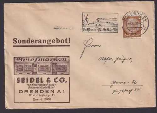 Dresden Sachsen Deutsches Reich Drittes Reich Brief SST Sachsens weiße Stadt