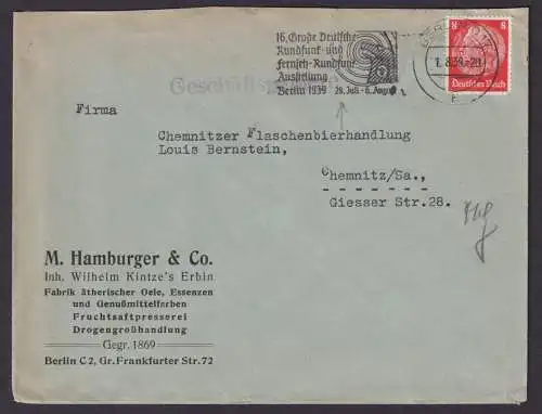 Berlin Deutsches Reich Drittes Reich Brief SST 16. Große Deutsche Rundfunk