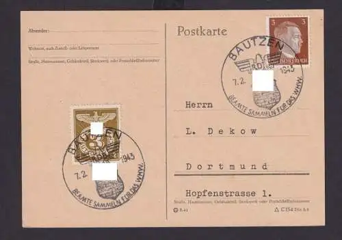 Deutsches Reich Drittes Reich Karte SST RDB Bautzen Beamte sammeln für