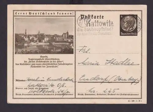 Briefmarken Deutsches Reich Bild Ganzsache Hindenburg Oppeln Lernt Deutschland