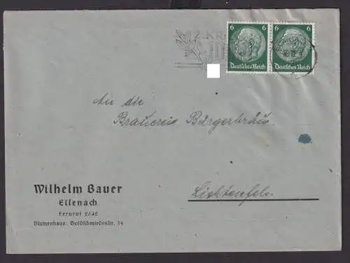 Eisenach Thüringen Deutsches Reich Drittes Reich Brief SST 2. Kriegs WHW n.