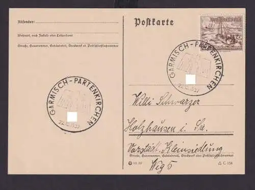 Garmisch Partenkirchen Bayern Deutsches Reich Drittes Reich Karte SST WHW n.