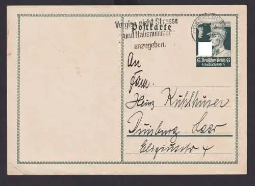 Düsseldorf NRW Deutsches Reich Drittes Reich Karte Postsache SST Vergiß nicht