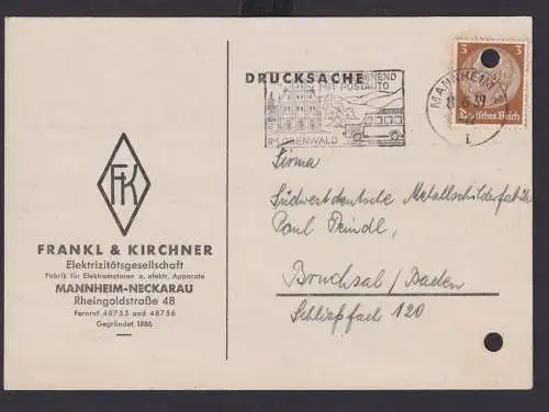Mannheim Baden Württemberg Deutsches Reich Drittes Reich Karte Postasache SST