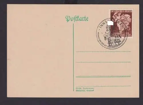 Deutsches Reich Drittes Reich Karte SST Innsbruck Werbeschau der KDF Briefmarken