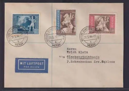 Besetzung Deutsche Dienstpost Alpenvorland Meran Postkongreß nach P. Schenkenhan