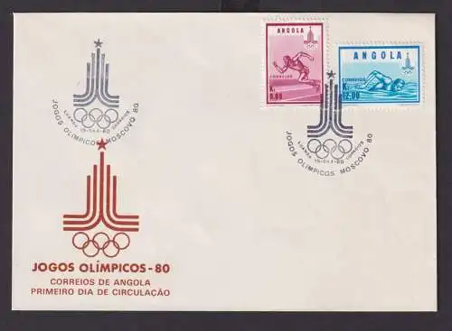 Sport Olympia Angola Afrika Brief Olympiade Moskau Schwimmen Laufen 1980