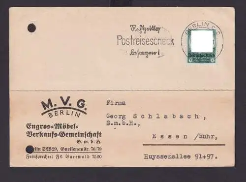 Berlin Deutsches Reich Drittes Reich Karte Postsache SST Rechtzeitig