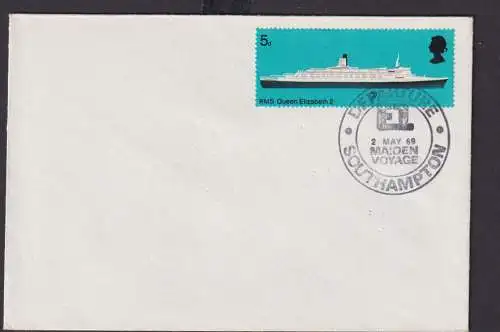 Großbritannien Schiffspost Brief Departure Southamtopn Maiden Voyge Schiffe