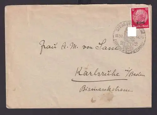 Besetzung Strassburg Elsaß Deutsches Reich 3 Reich Brief SST