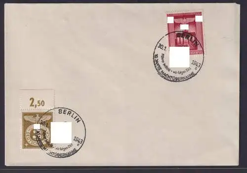 Deutsches Reich Brief EF 10 Jahre Machtergreifung mit SST Berlin 30.1.1943