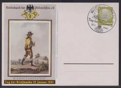 Deutsches Reich Privatganzsache Philatelie Wiesbaden Tag der Briefmarke mit SST