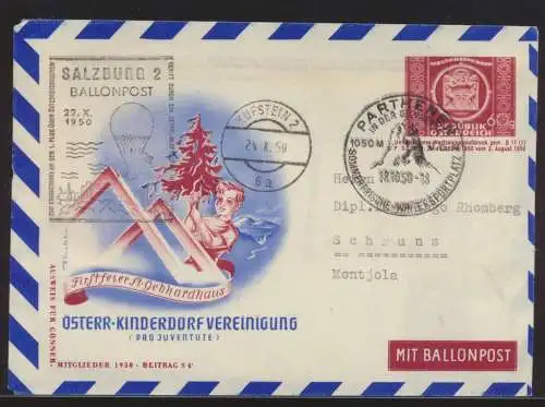 Flugpost airmail Ballonpost Ballon Post Österreich 60g UPU Privatganzsache