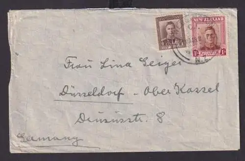 Neuseeland New Zealand Brief MIF 1 Sh. und 9 Pence Wellington Düsseldorf