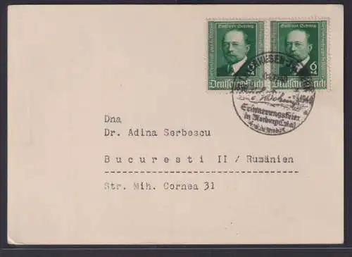 Deutsches Reich Brief Sonderkarte 50 Jahre Diphtherie Behring Leverkusen nach