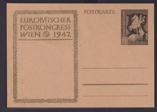 Deutsches Reich Ganzsache P 294 Europäischer Postkongreß Wien Österreich 1942