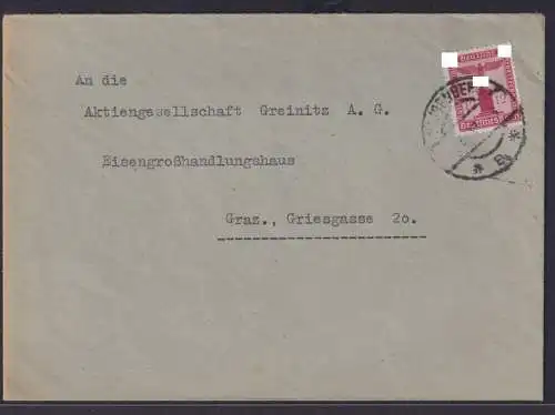Deutsches Reich Brief Dienst EF 12 Pfg Adler Kaufhaus Unna Doppelhofer nach Graz