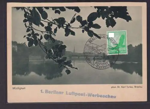 Flugpost Deutsches Reich Brief Karte Berlin Schöneberg SST Luftpost Werbescahu