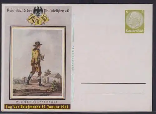 Deutsches Reich Privatganzsache Philatelie Tag der Briefmarke Klapperpost Wien