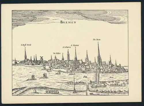 Ansichtskarte Bremen nach einer Radierung aus Bertius 1616
