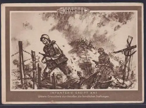 Militaria Deutsches Reich Propaganda Karte Infanterie Unsere Grenadiere