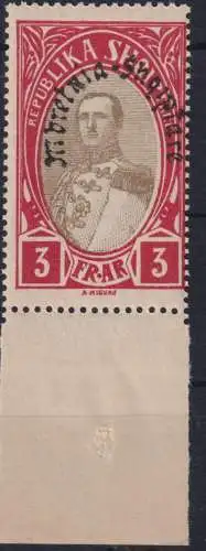 Albanien 197 Unterrand Verfassung Luxus Postfrisch Albania MNH Kat.-Wert 15,00