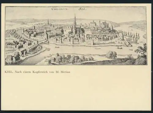 Ansichtskarte Kiel nach einem Kupferstich von M. Merian