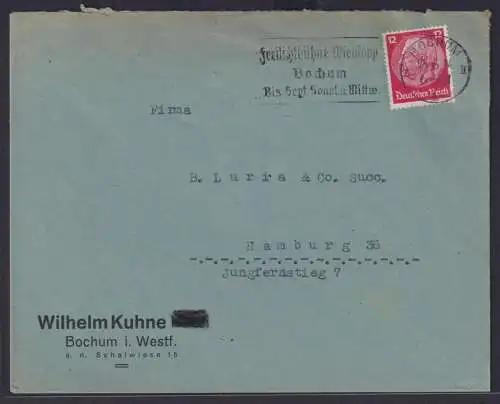 Bochum Deutsches Reich Reklame Freilichtbühne Wienkopp Wilhelm Kuhne Hamburg 36