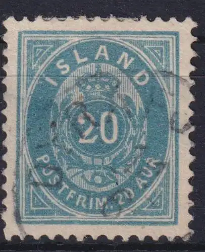 Island 14 Ba Ziffer Krone Ausgabe 1882 gestempelt