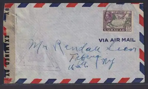 Flugpost Curacao Niederlande Kolonien Zensur Brief EF Aruba Oranjestad n Taberg