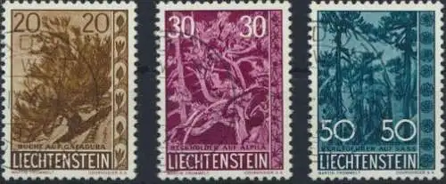 Liechtenstein 399-401 gestempelt Einheimische Bäume u Sträucher Kat.-Wert 40,00