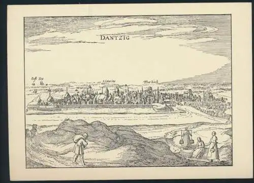 Ansichtskarte Danzig nach einer Radierung aus P. Bertius von 1616
