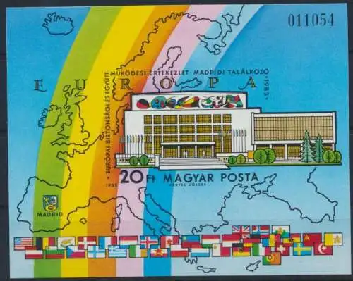 Ungarn Block 168 B postfrisch - KSZE Madrid 1983 Kat.-Wert 25,00