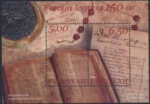 Färöer Block 13 postfrisch 150. Jahrestag der Wiedereinführung des Lögting 2002