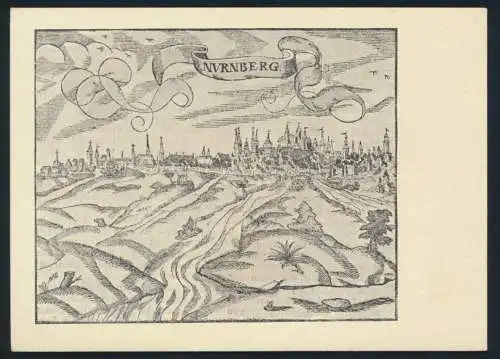 Ansichtskarte Nürnberg nach einem Holzschnitt aus Münsters Kosmographie 1550
