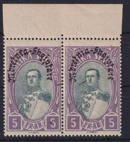 Albanien 198 im Paar Oberrand Luxus postfrisch MNH 1928 Kat.-Wert 30,00 €