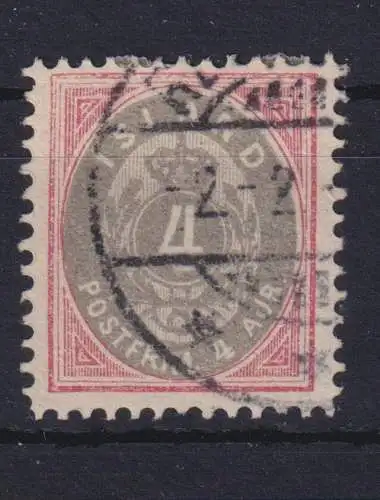 Island 20 gestempelt Freimarke Ziffer mit Krone im Oval 1900 Kat.-Wert 18,00