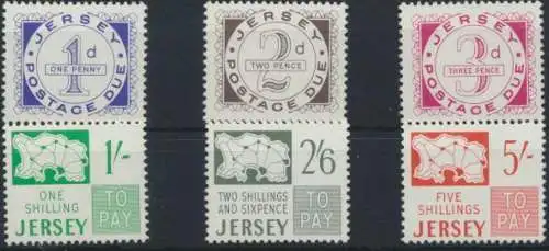 Jersey P 1-6 postfrisch - Portomarken 1969 Kat.-Wert 70,00