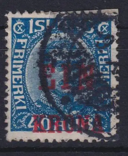 Island Freimarke 121 Ausgabe 1926 mit Aufdruck gestempelt
