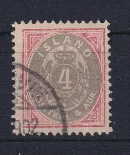 Island 20 gestempelt Freimarke Ziffer mit Krone im Oval 1900 Kat.-Wert 18,00