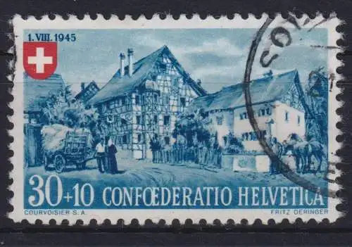 Schweiz 463 Höchstwert 30+10C Pro Partia 1945 Landhäuser gestempelt