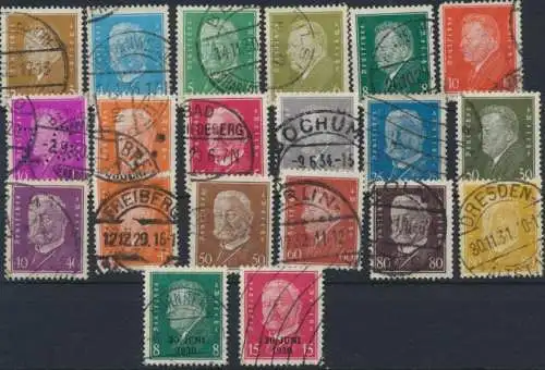 Deutsches Reich ex. 410-454 gestempelt Reichspräsidenten 1928/32 Kat. 40,00