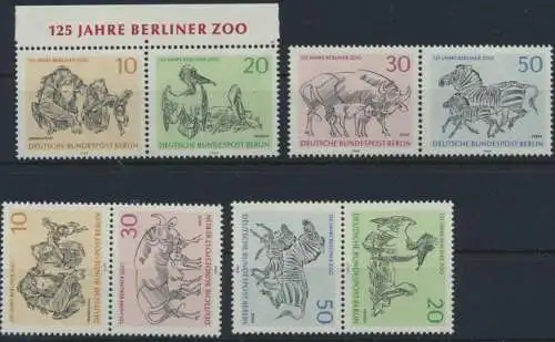 Berlin 338-341 Zusammendrucke aus Block 2 postfrisch 1969