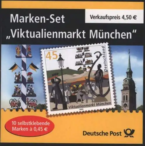 Bund Markenheftchen MH 53 I Viktualienmarkt 2004 Ersttagsstempel FRANKFURT