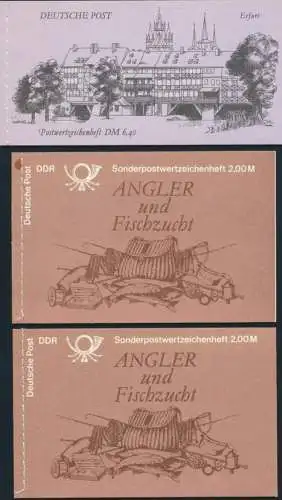 6 DDR Markenheftchen 8-10 Sophilex Angler Bauwerke 1985-1990 postfrisch Kat66,-