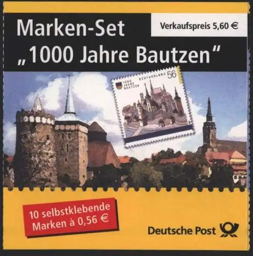 Bund Markenheftchen MH 48 a 1000 Jahre Bautzen Ersttagsstempel FRANKFURT 30,00