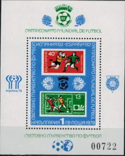 Bulgarien Block 97 Fußball Weltmeisterschaft Spanien Luxus postfrisch MNH 50,00