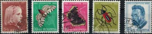Schweiz 588-592 Pro Juventute 1953 komplett gestempelt Insekten Ferdinand Hodler