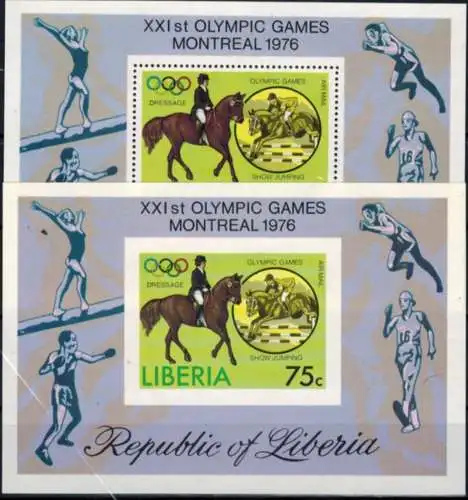 Afrika Liberia 990-995 A+B Block 18 Aü+B Olympia Sport Montreal Satz + Block